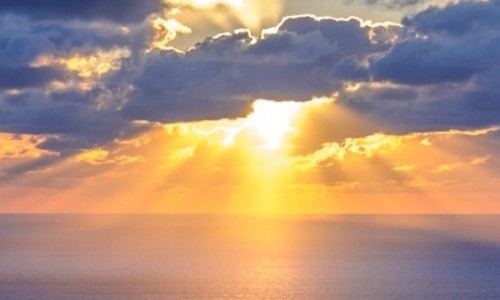 Sunset over horizon
